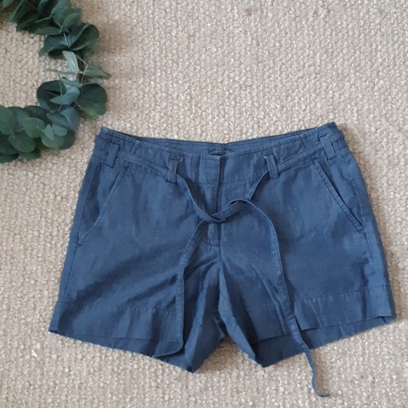 J. Crew City Fit Belted Chambray Shorts size 0 - Picture 3 of 8